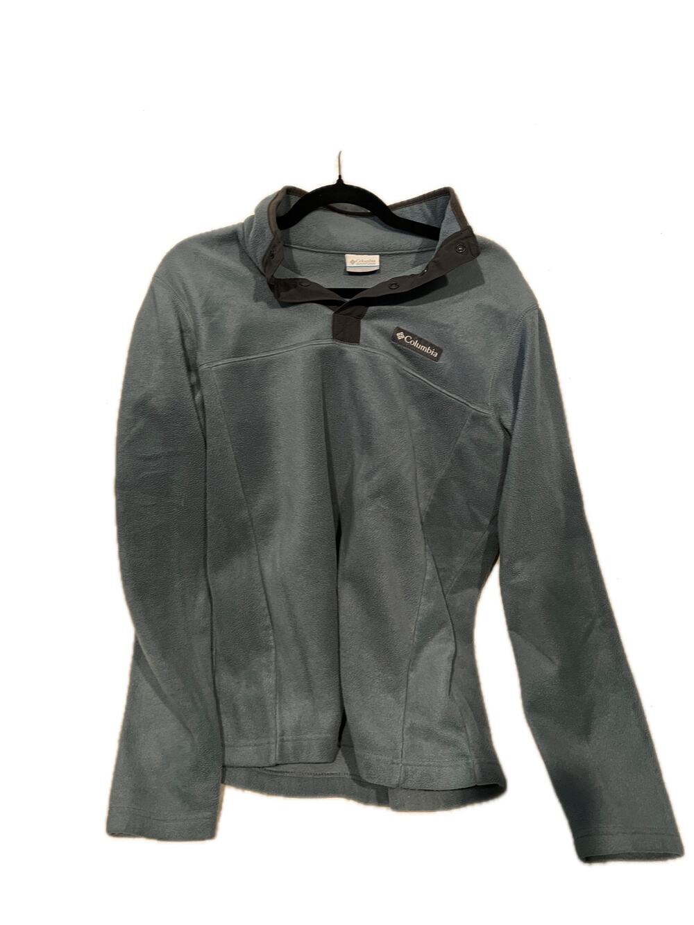 Columbia Qtr Zip Fleece Gray Blue Mens Small